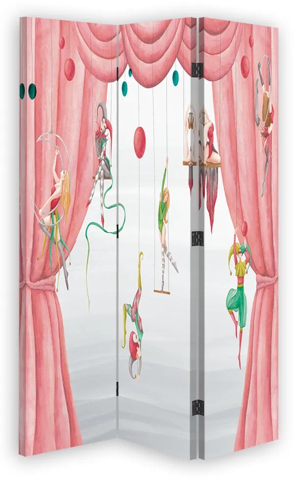 Gario Paraván Cirkuszi akrobaták és egy rózsaszín függöny Méret: 145 x 170 cm, Kivitelezés: Klasszikus paraván