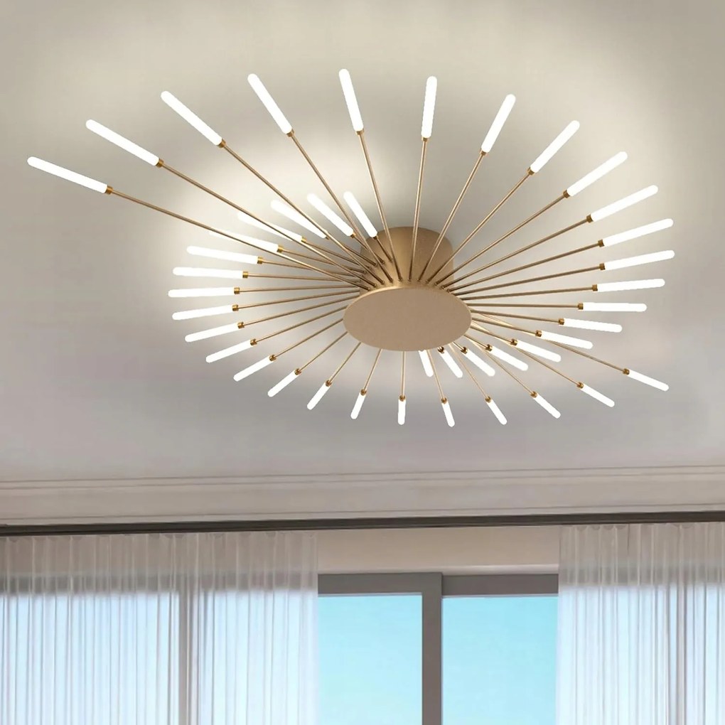 Zyrandol Złota Wiszaca Lampa Sufitowa Led Nowoczesna Do Salonu 4500K 42W