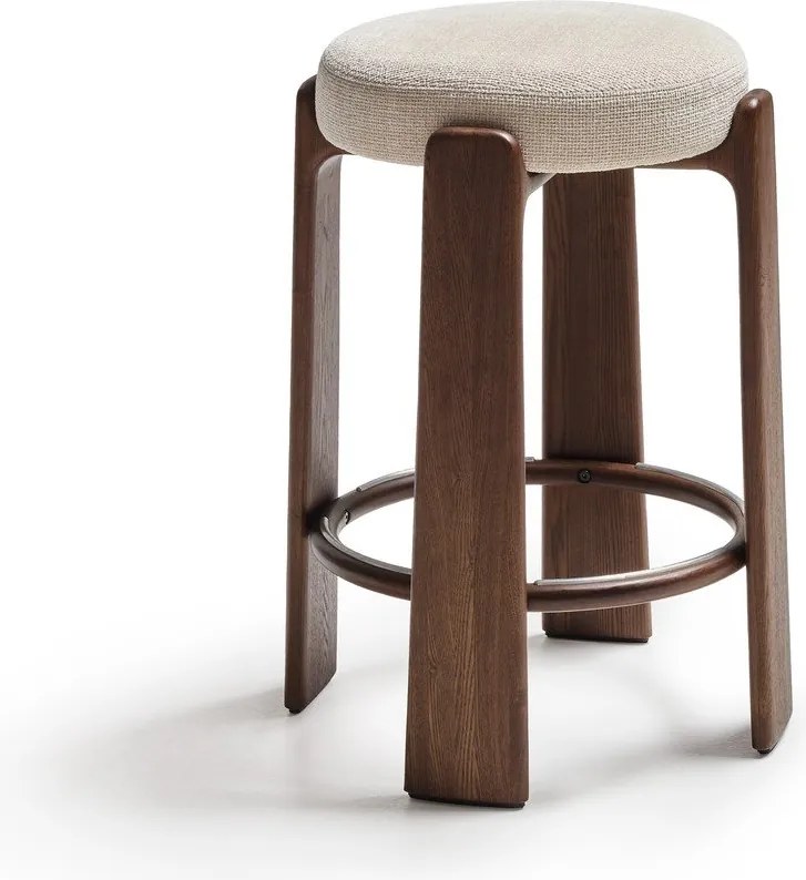 Bézs-sötét natúr színű kőrisfa bárszék (ülésmagasság 75 cm) Granite – Kave Home