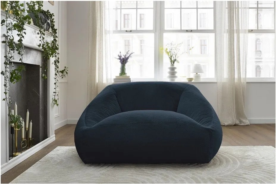 Sötétkék műszőrme babzsákfotel Lilibet – Bobochic Paris