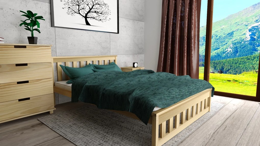 Ágy MAICA 90 x 200 cm, fenyőfa Matrac: Coco Maxi matrac 20 cm, Ágyrács: Ágyrács nélkül