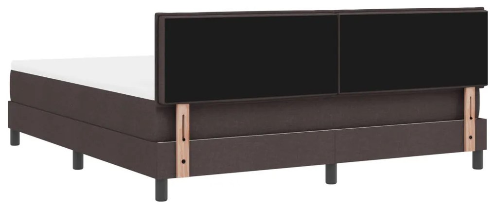 vidaXL Boxspring Ágy Matrazzsal és LED-del Sötétbarna 180x200 cm Szövet