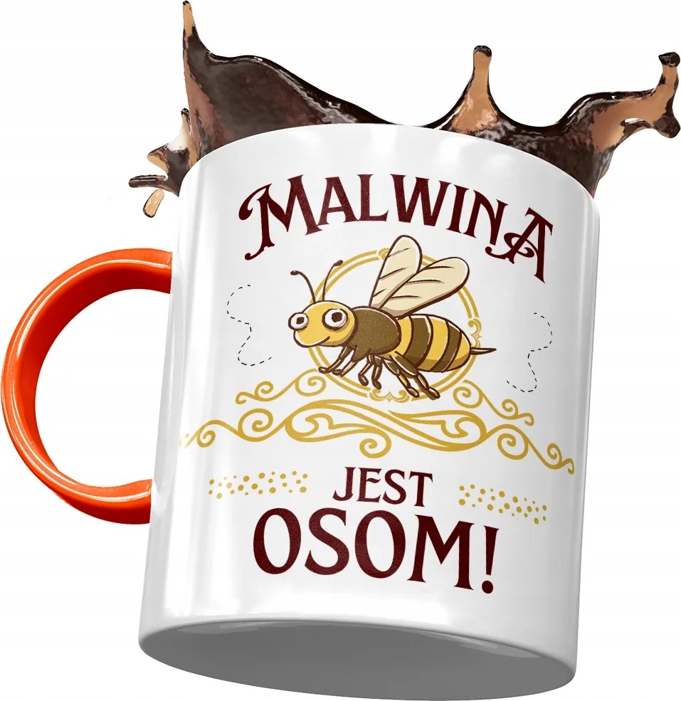 Narancssárga Bögre Malvina Barátnőknek Ajándék Nyomtatott Fotóval