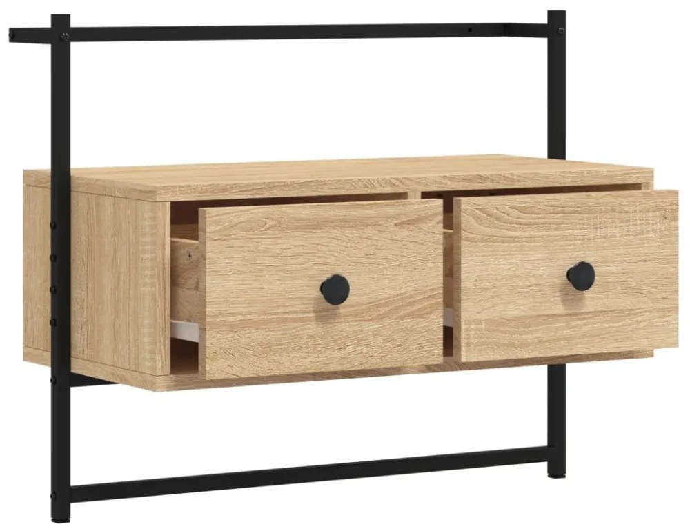 sonoma tölgy szerelt fa fali TV szekrény 60,5x30x51 cm