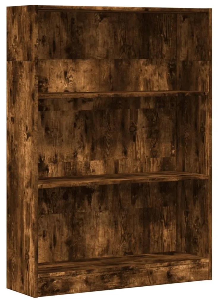 füstös tölgy színű szerelt fa könyvszekrény 80 x 24 x 109 cm