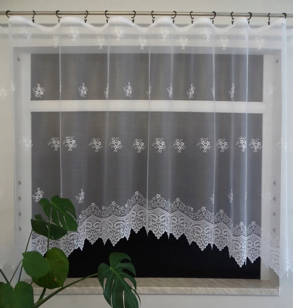 Mg Függöny Fehér Ív 450x145 kész Miracle szalaggal lengyel