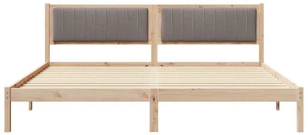 Ágykeret fejtámlával Tópszínű 200 x 200 cm Tömör fenyőfa