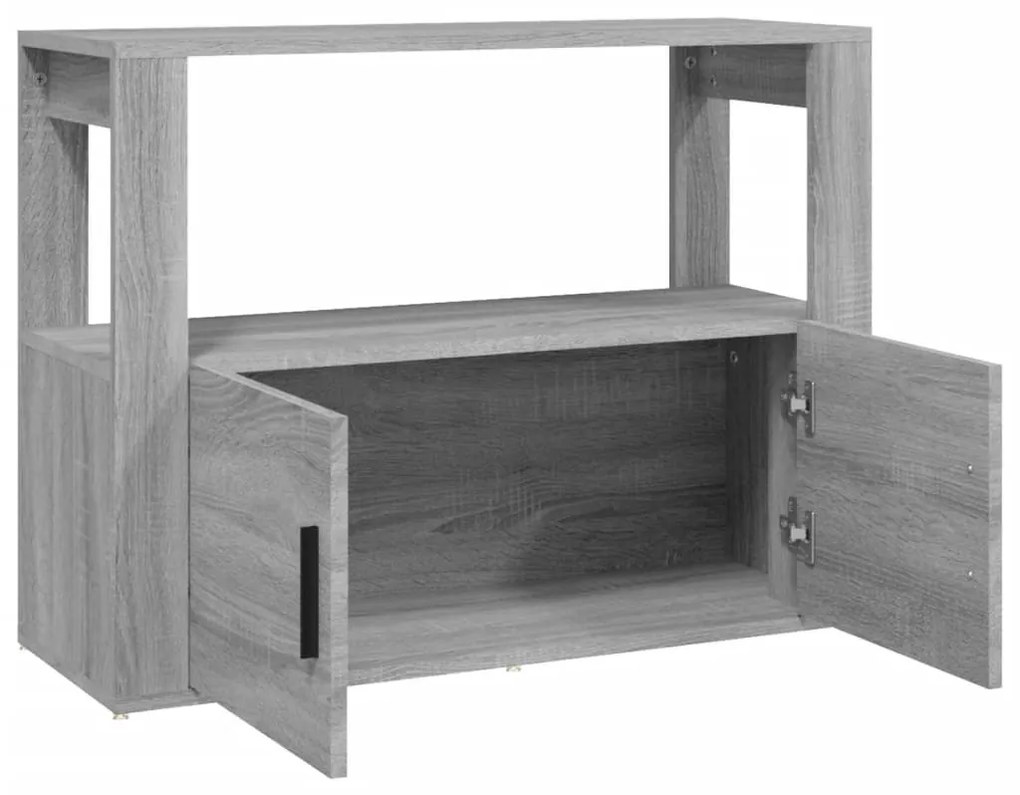 szürke sonoma színű szerelt fa tálalószekrény 80x30x60 cm
