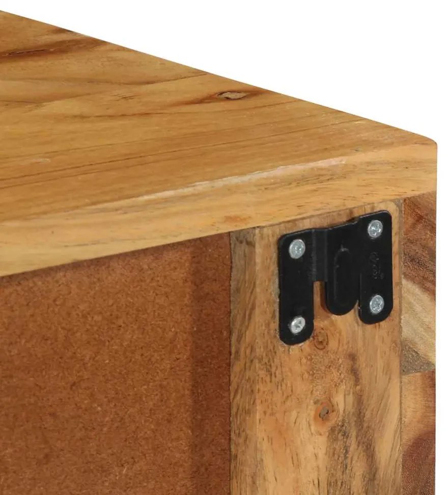 tömör akácfa falra szerelhető TV-szekrény 80x30x19 cm