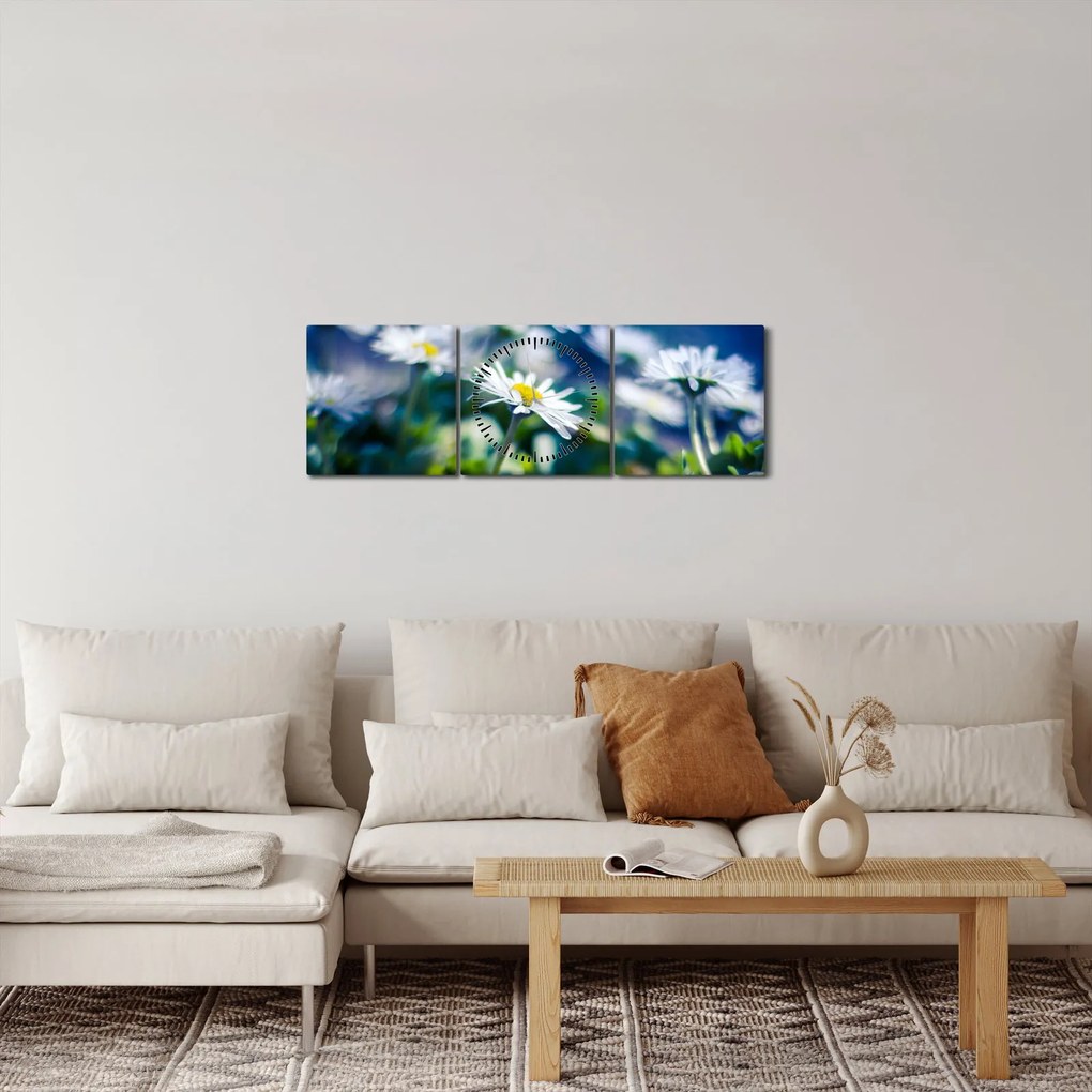 Százszorszépek képe (órával) (90x30 cm)