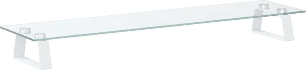 vidaXL fehér edzett üveg és fém monitorállvány 80 x 20 x 8 cm