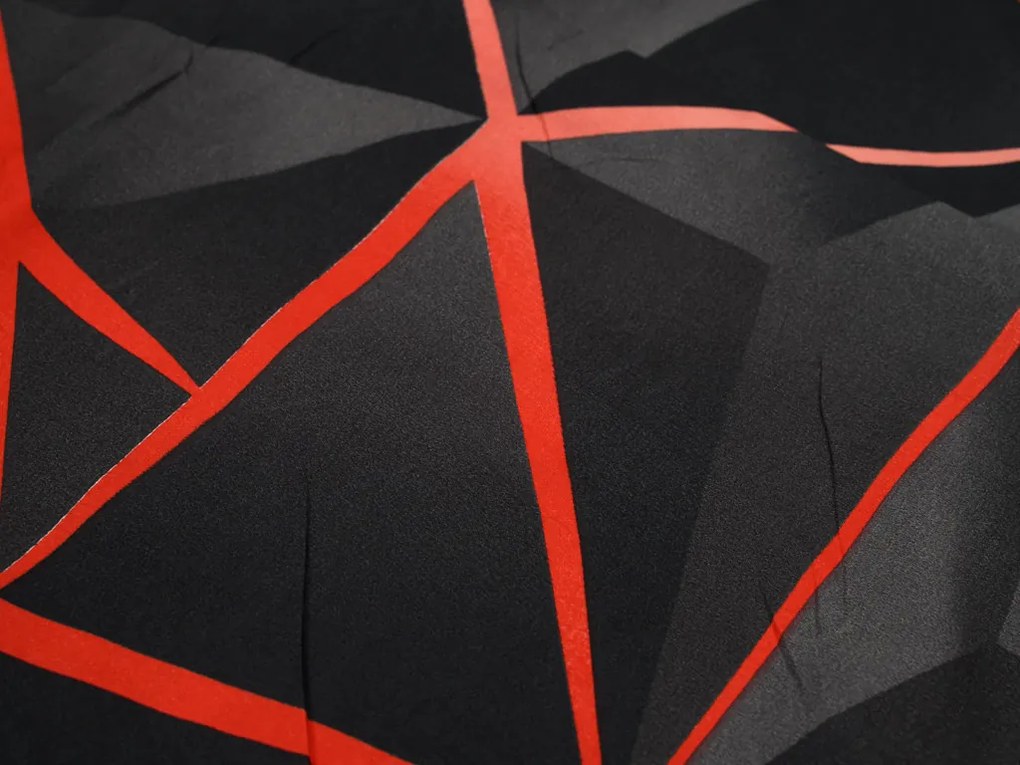 Pamut ágynemű PENELOPE PIROS fekete Ágyneműhuzat mérete: 70 x 90 cm | 140 x 200 cm