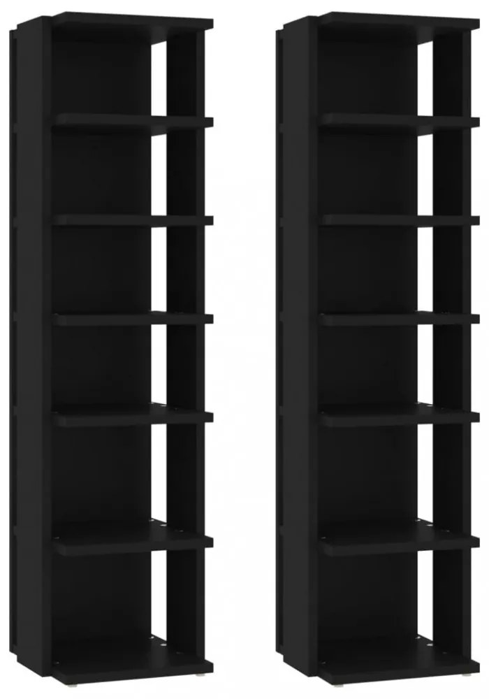 2 db fekete cipősszekrény 27,5 x 27 x 102 cm