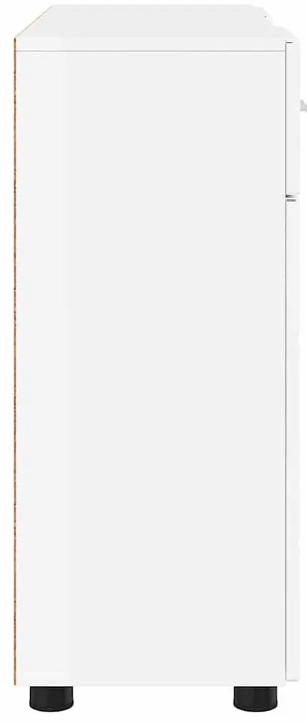 Széf fiókkal Magasfényű fehér 88.5 x 30.5 x 73 cm Faanyag