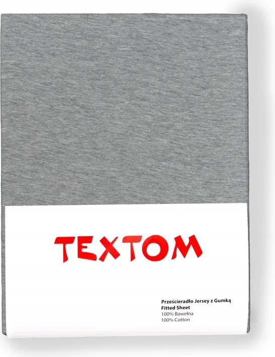 Lepedő 200x220+30cm Gumival Jersey 100% Pamut Nagy Hajtókával Szürke