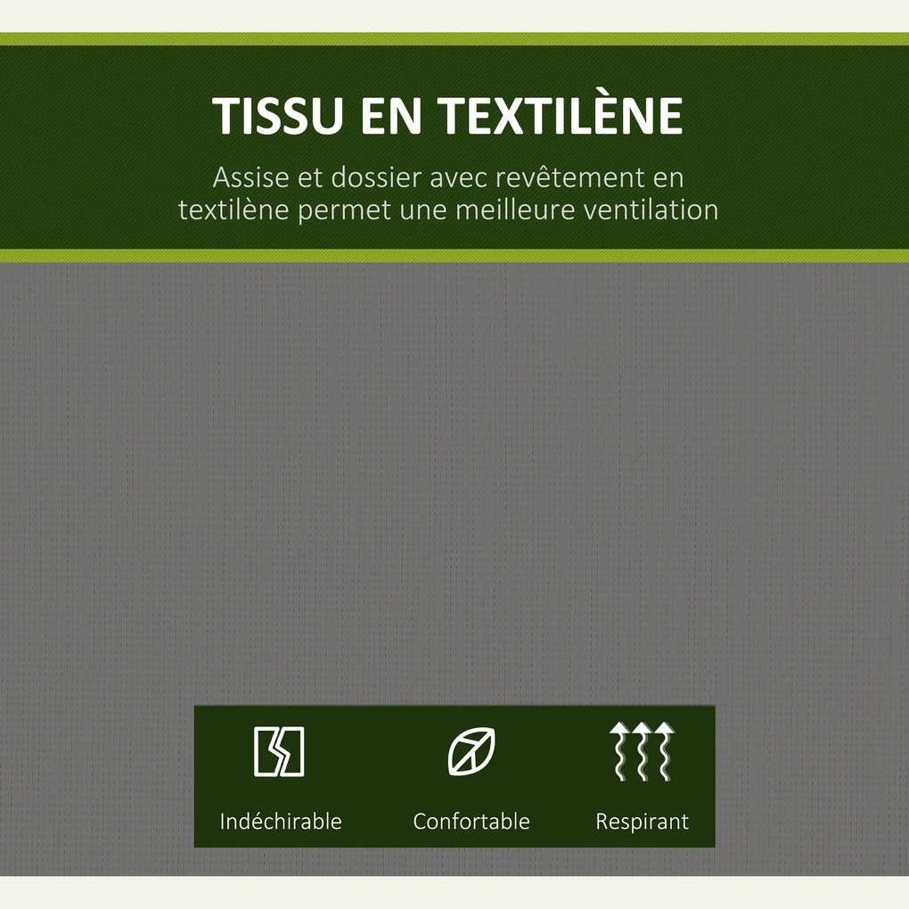 Outsunny 3-Fős Kényelmes Kerti Hintaágy Vízálló Állítható Napellenző Ergonomikus Ülés és Háttámla Acél Textilén Szürke | Aosom