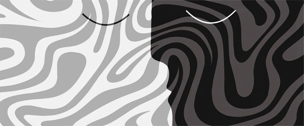 Fotótapéta Falra az előszoba konyhájába Absztrakt arcok 250x104 Ragasztó