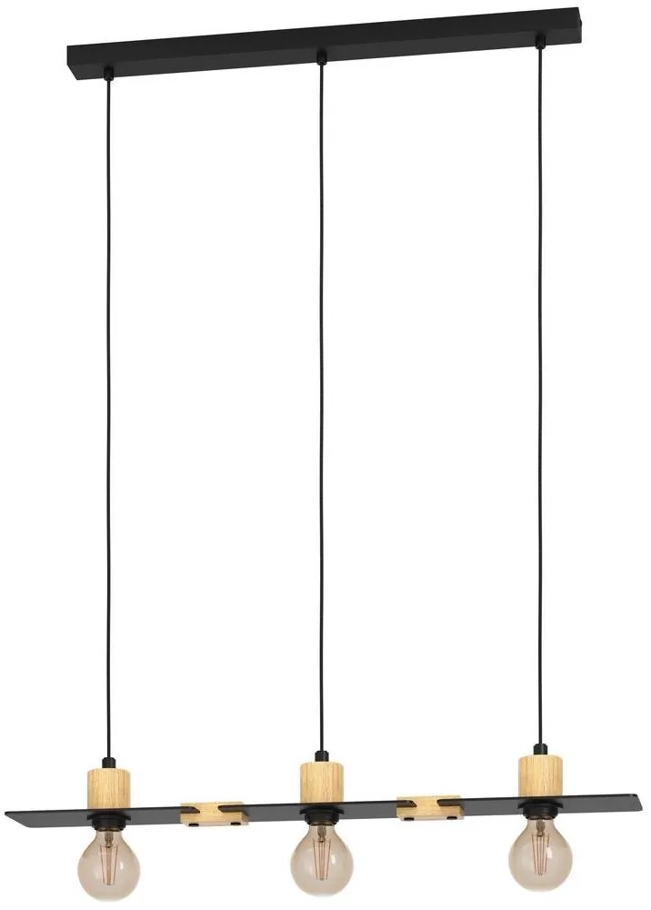 Eglo 43752 - Csillár zsinóron BRAMERTON 3xE27/40W/230V