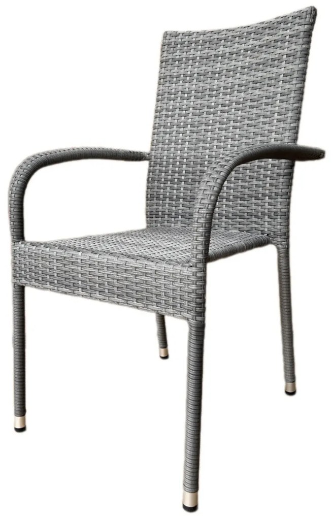 Autronic Kerti szék, fém, polirattan, szürke, AZC-S2114 GREY