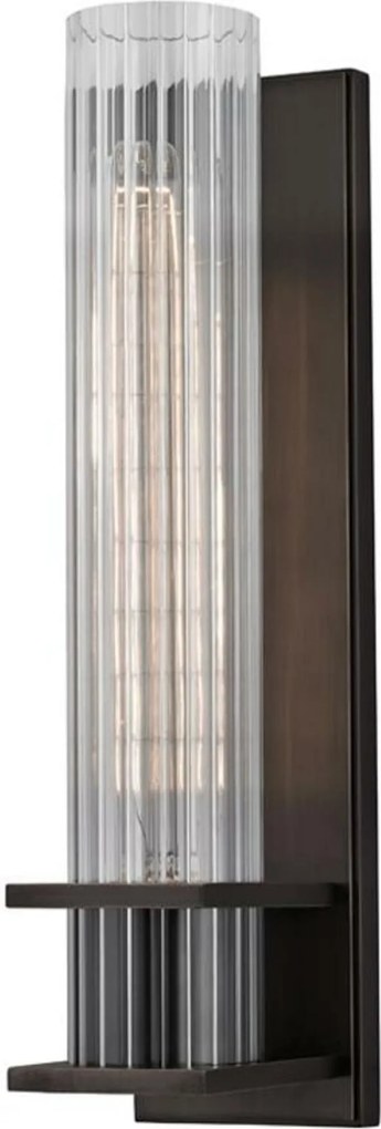 Hudson Valley fali lámpa Sperry acél/üveg antik bronz/átlátszó E27 1x75W