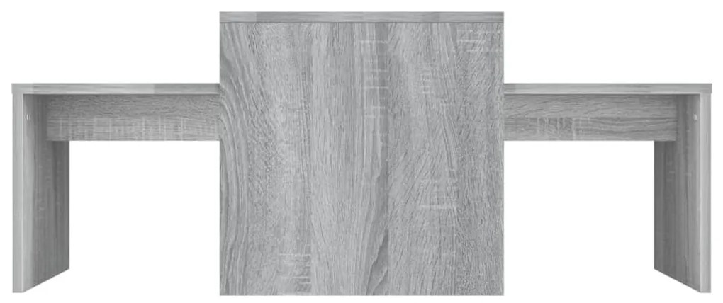 Szürke sonoma színű szerelt fa dohányzóasztalszett 100x48x40 cm