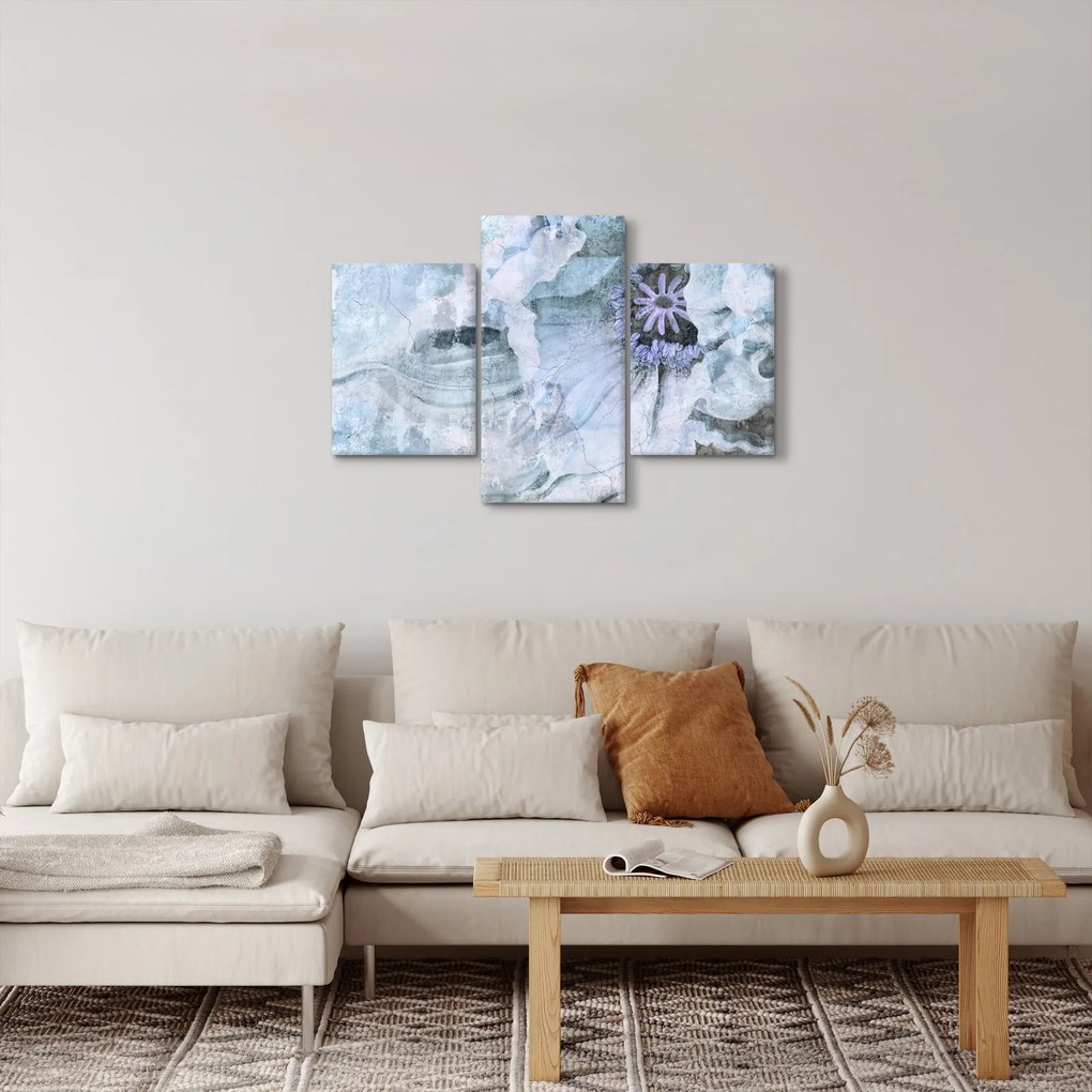 Kép - Virágos freskó téglafalon (90x60 cm)
