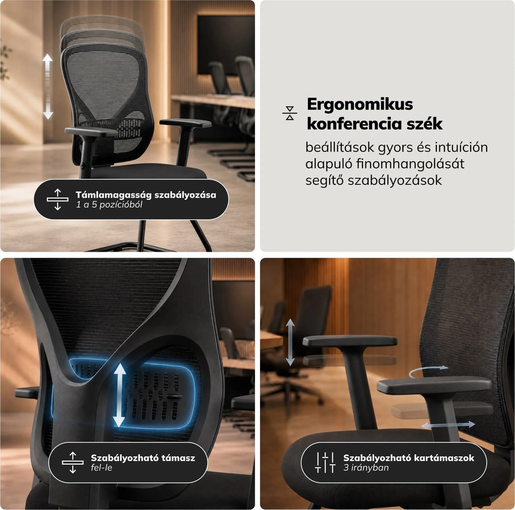 Fekete tárgyalószék ORBIT