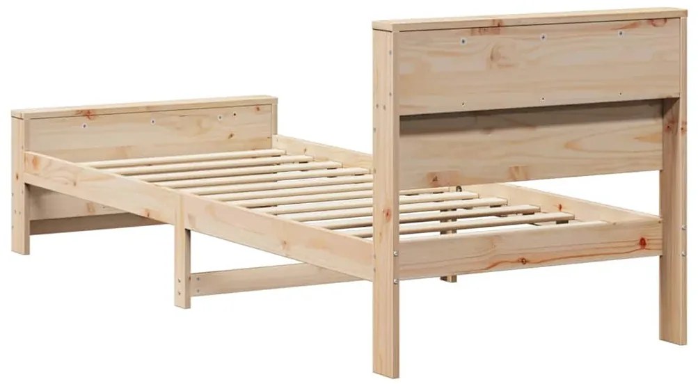 vidaXL Ágykeret fejtámlával Barna 90 x 200 cm Faanyag