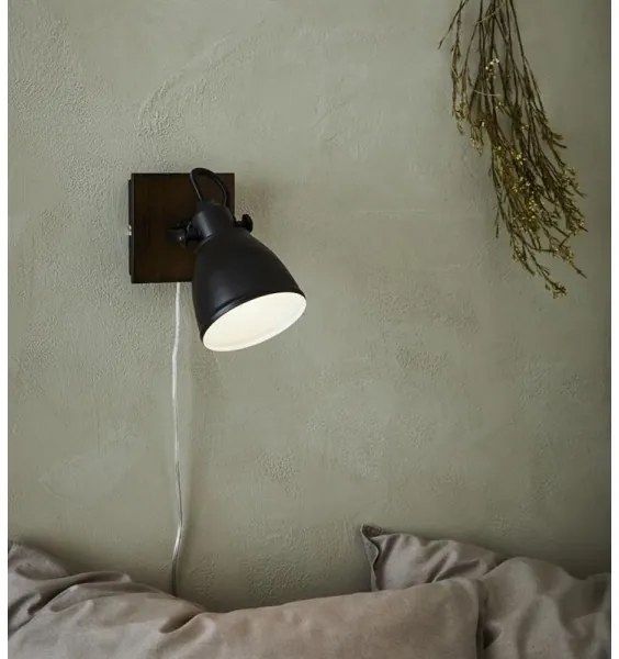 Markslöjd 108211 - Fali spotlámpa NATIVE 1xE14/18W/230V fekete/barna