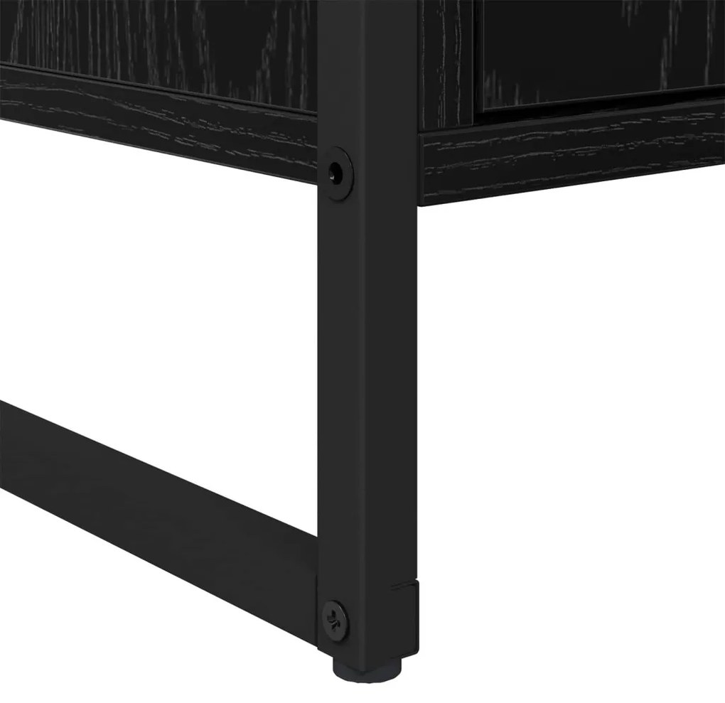 Széf fiókkal 2 pcs Fekete tölgy 81 x 36 x 150.5 cm Faanyag