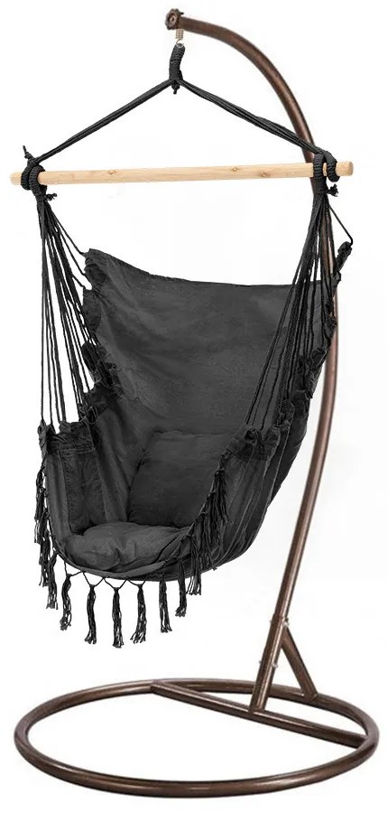 Puerto függőszék állvánnyal fekete-barna