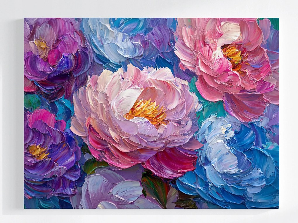 Poszter Természet Virágok Bazsarózsa Peonie Csokor 80x60