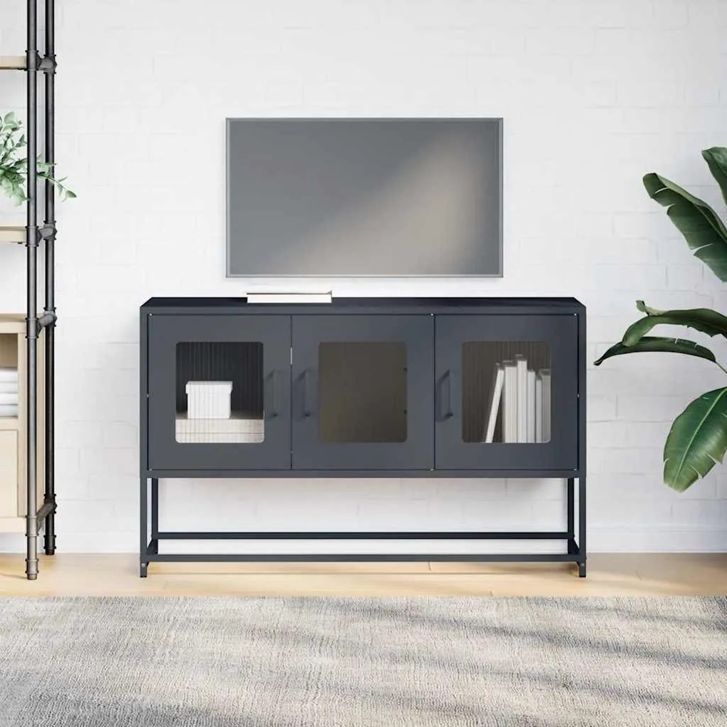 antracit hidegen hengerelt acél TV-szekrény 100,5x39x60,5 cm