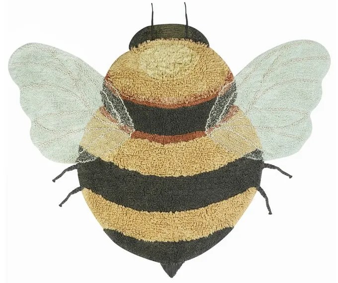 Sárga mosható kézi szövésű pamut gyerek szőnyeg 115x150 cm Bee – Lorena Canals