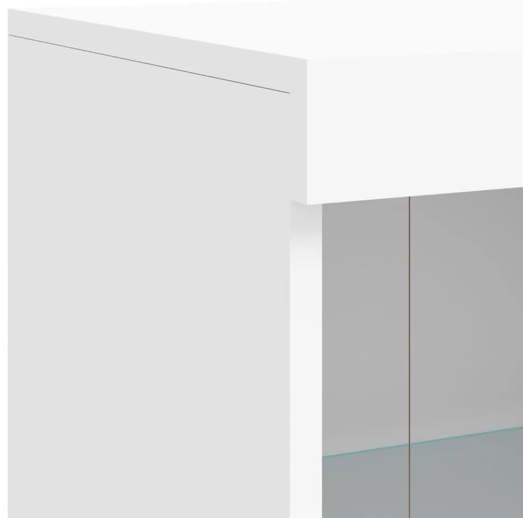 fehér tálalószekrény LED-világítással 81 x 37 x 100 cm
