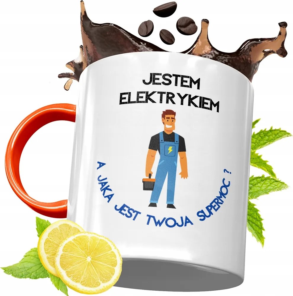 Narancssárga Bögre Villanyszerelőnek Tökéletes Ajándék fényképes nyomtatással