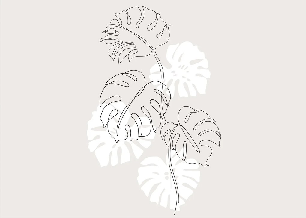 Kép - Vonalkép monstera N⁰3 (70x50 cm)