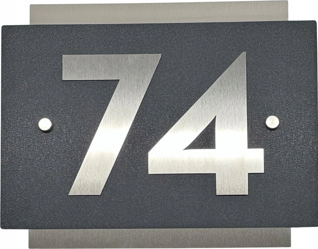 Rozsdamentes 3D házszám, Címtábla Rozsdamentes Acél , Grafit 30x40cm