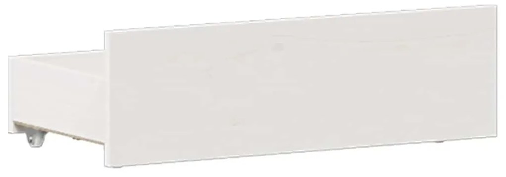 fehér tömör fenyőfa fejtámlás ágykeret matrac nélkül 120x190 cm