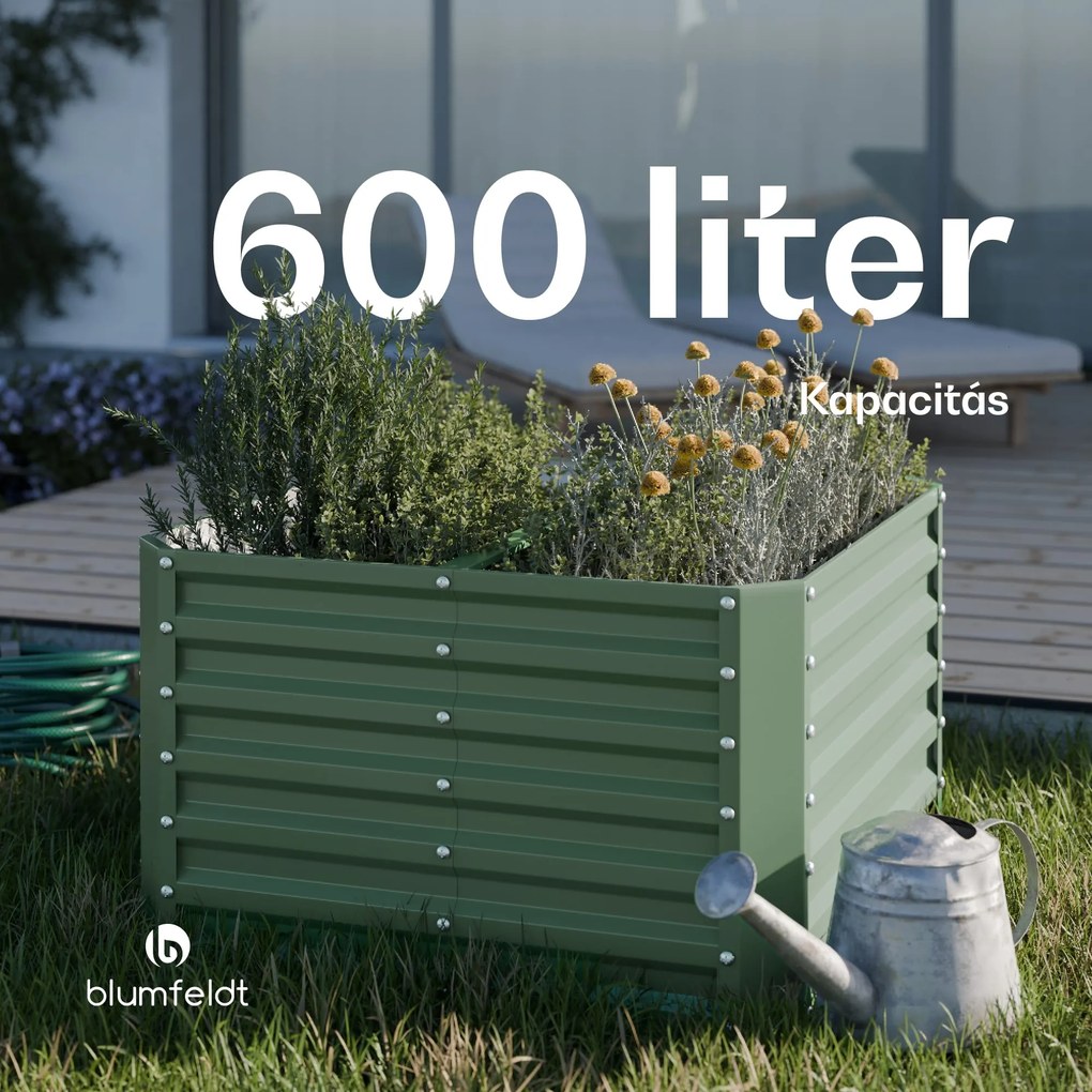 High Grow Straight magaságyás, 600 L, Ergonomikus, Időjárásálló, Nyitott alap