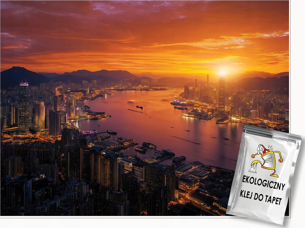 Fotótapéta Város Éjszaka Hong Kong Hálószoba Nappali Tapéta Flizelina 350x250