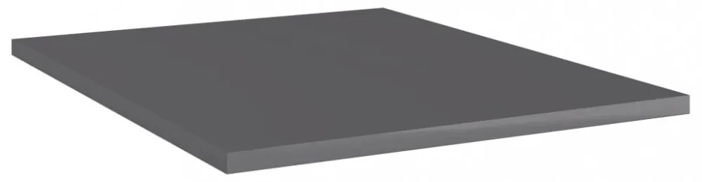 8 db magasfényű szürke szerelt fa könyvespolc 40 x 50 x 1,5 cm