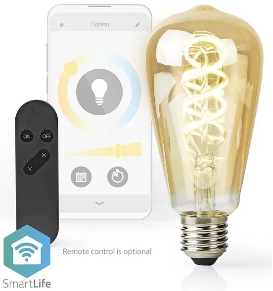 Nedis WIFILRT10ST64 - LED Dimmelhető izzó ST64 E27/4,9W/230V Wi-Fi 1800-6500K