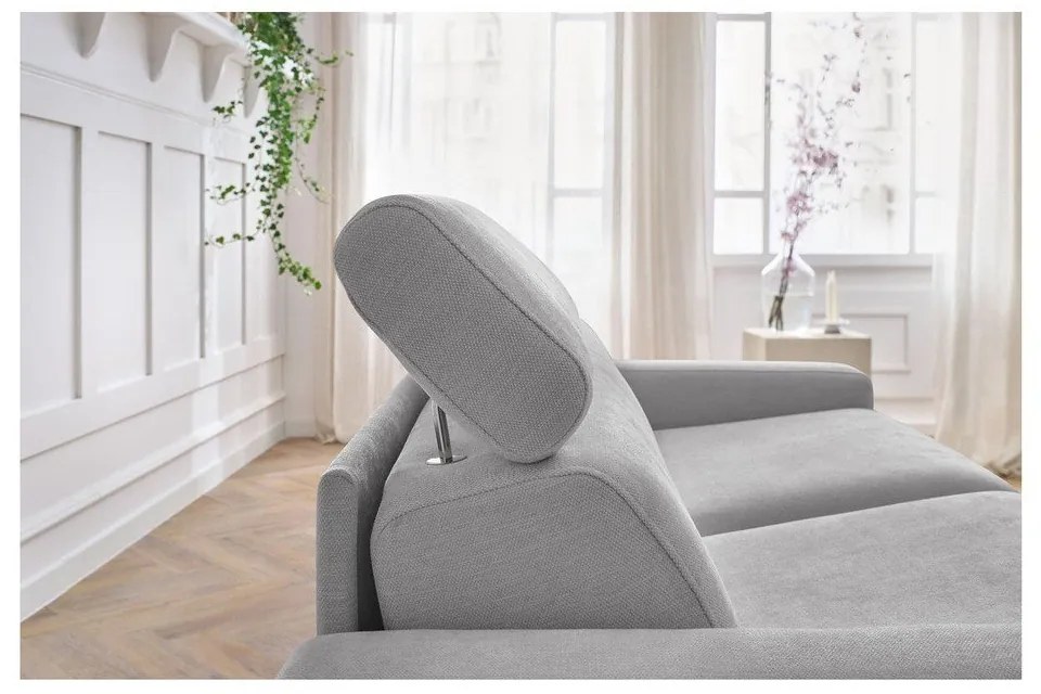 Világosszürke kinyitható kanapé 195 cm Monaco – Bobochic Paris