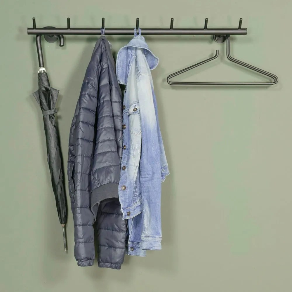 Fekete fém fali fogas 80 cm Odin – Spinder Design