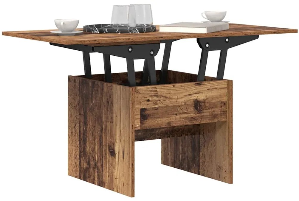 vidaXL Dohányzóasztal Öreg fa 55 x 54,5 x 45 cm Faanyag