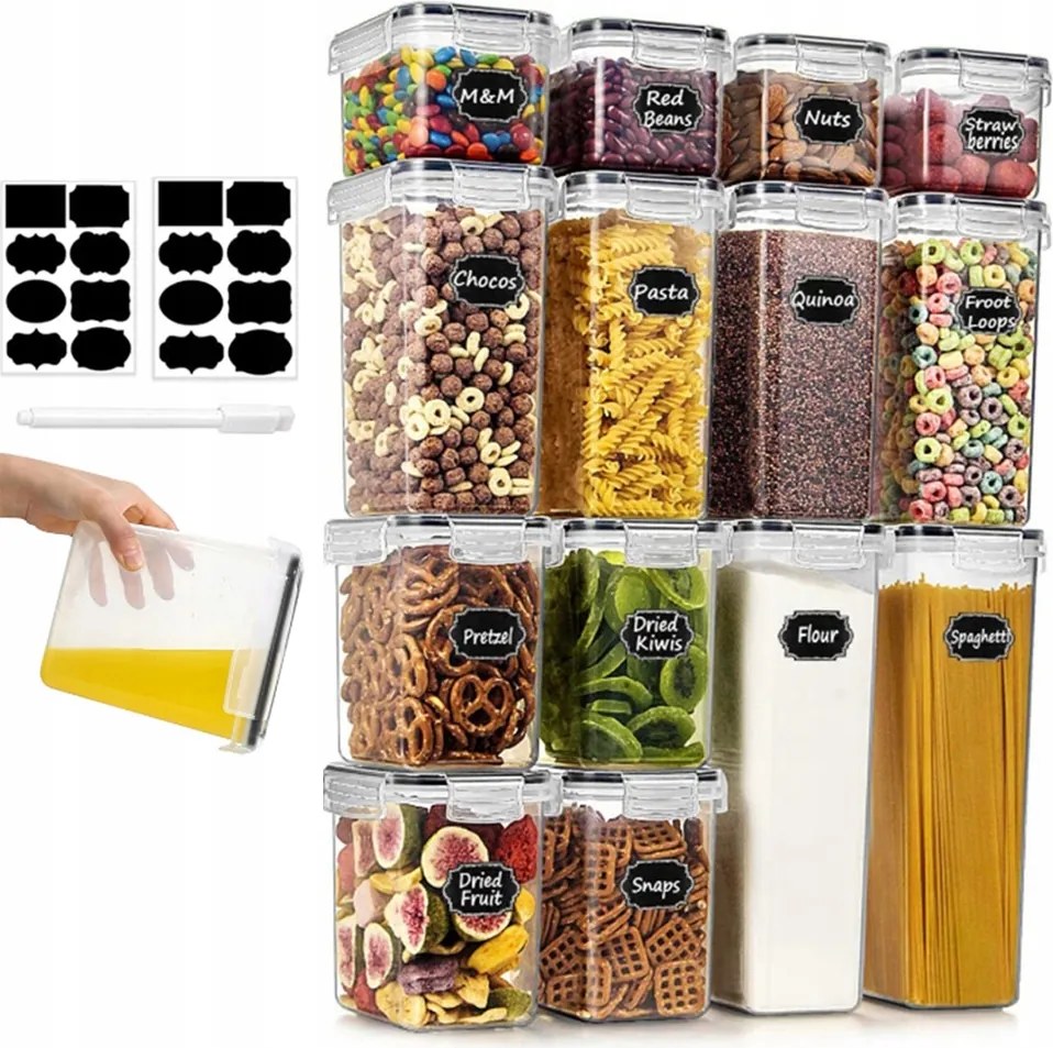 Konyhai ételtároló doboz szett 14 db-os légmentesen záródó tartály