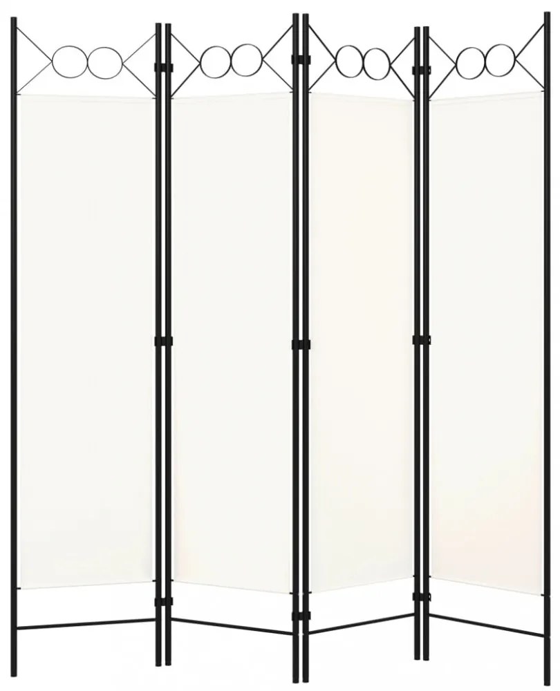 krémfehér 4 paneles paraván 160 x 180 cm