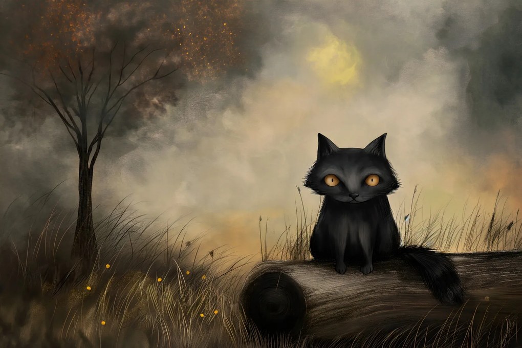 Poszter 45x30cm Fekete macska