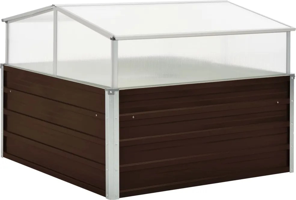 vidaXL barna melegház horganyzott acélból 100 x 100 x 85 cm
